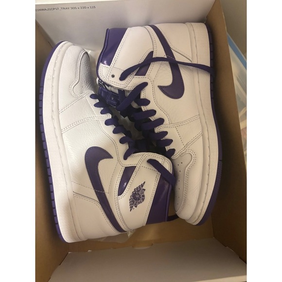 Nike Air Jordan 1 High OG Court Purple White Sneakers CD0461-151 Sz 8 - Picture 2 of 5